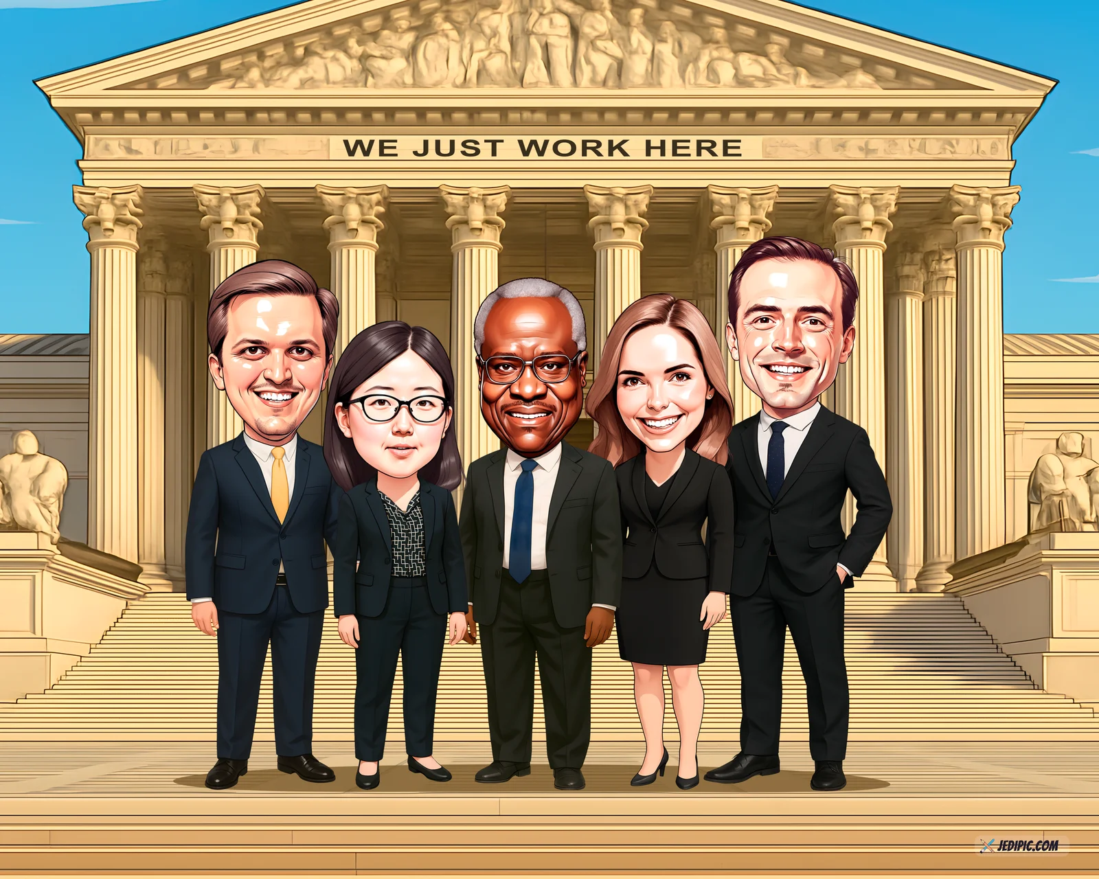 Custom Judge Caricature from Photo — Judge in Robes Judicial Appointment Gift
