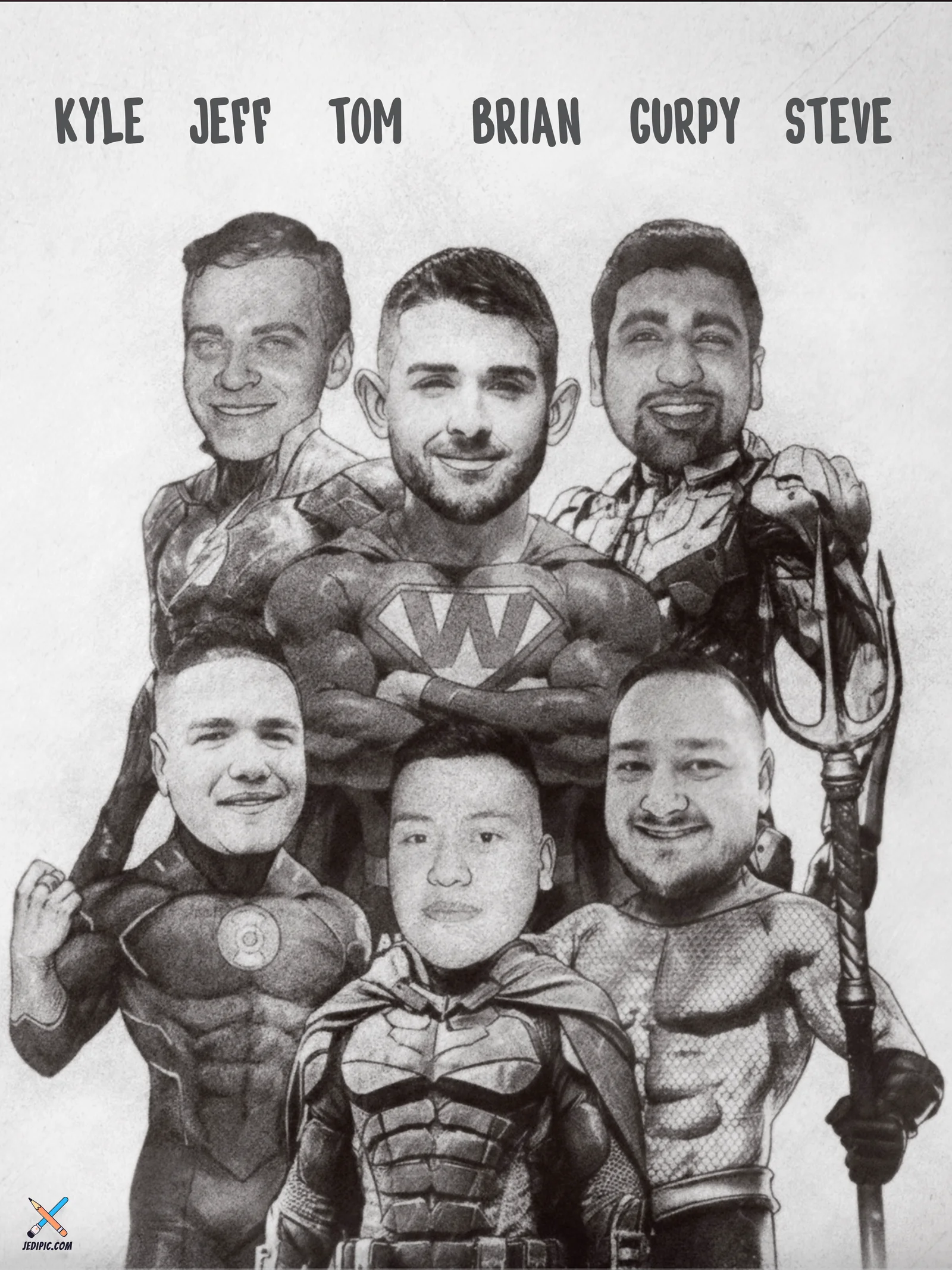 Custom Superhero Caricature from Photo — Caped Superhero Fathers Day Gift