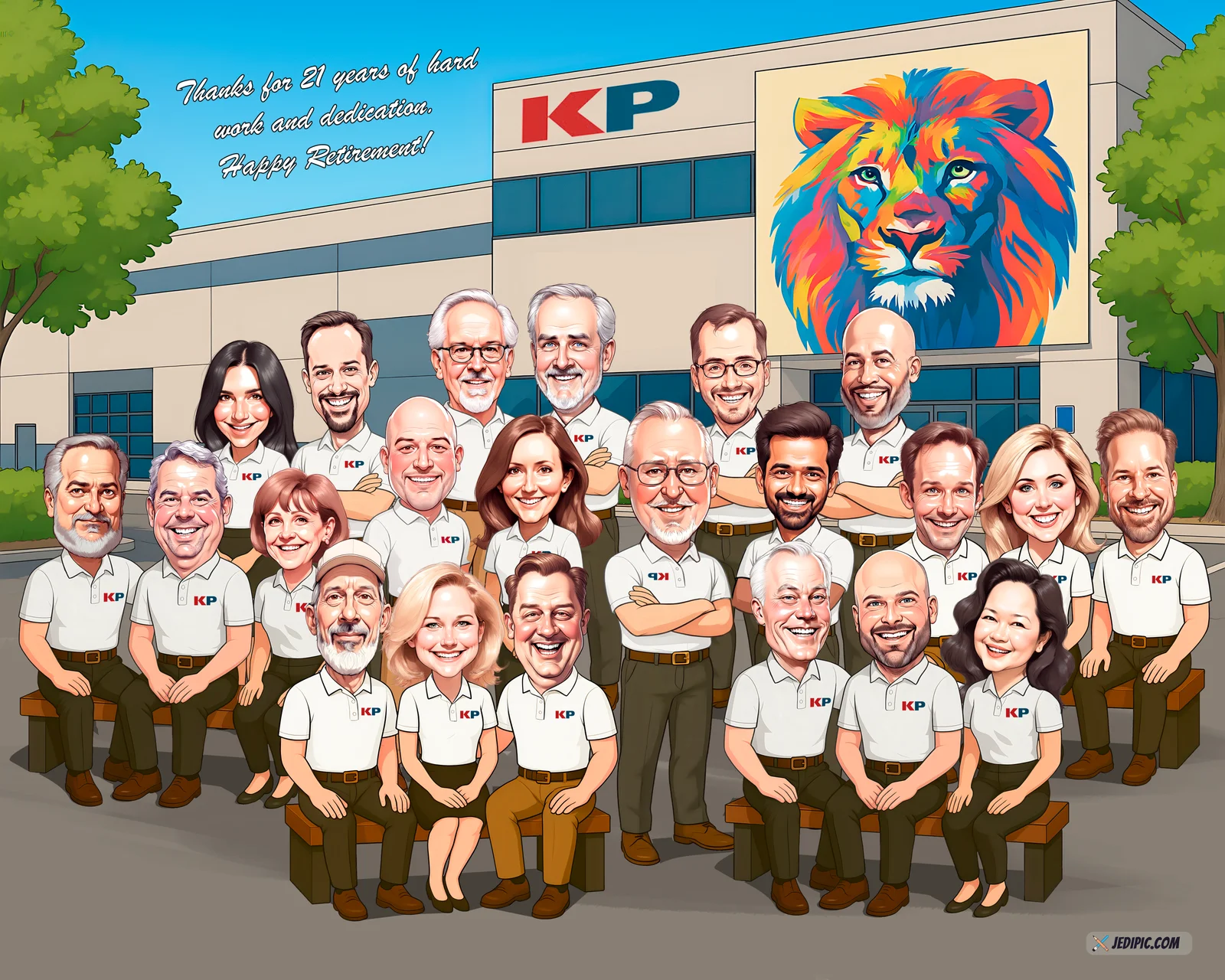 Custom Retirement Caricature from Photo — Beloved Colleague Portrait Personalized Career Send Off Party Gift