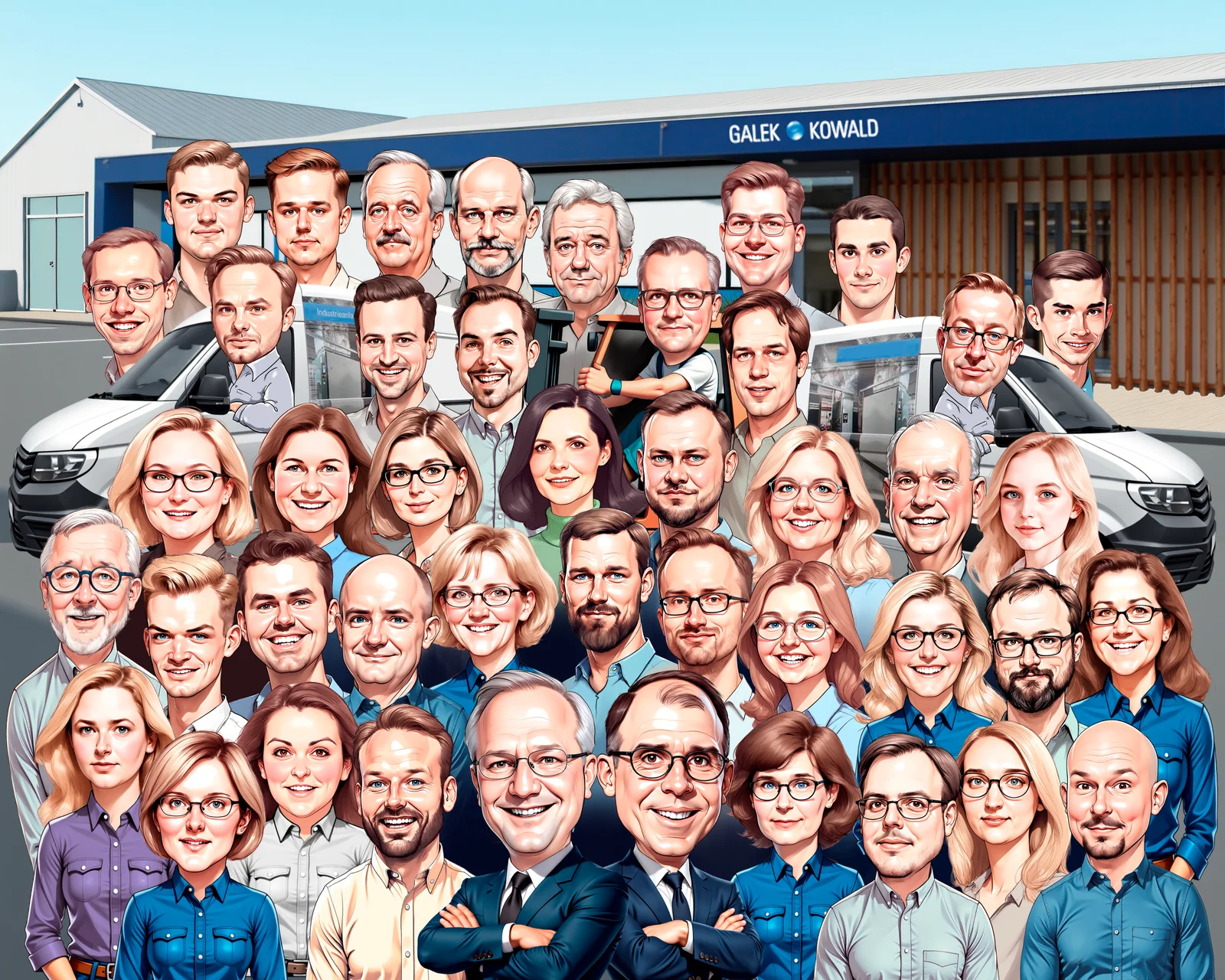 Custom Corporate Team Caricature from Photo — Startup Crew Group Portrait Personalized Founding Team Gift