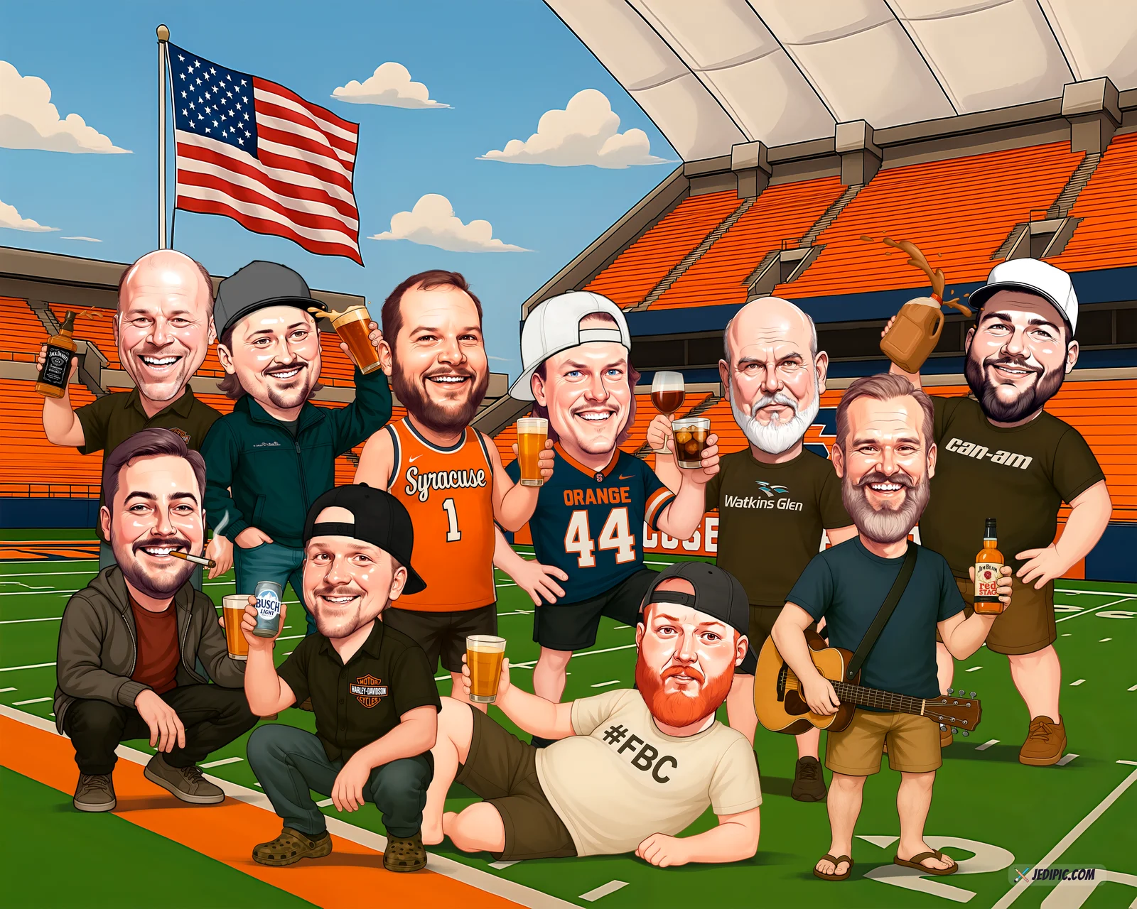 Custom Friends Caricature from Photo — Casual Squad Group Portrait Personalized Trip Memory Keepsake Gift