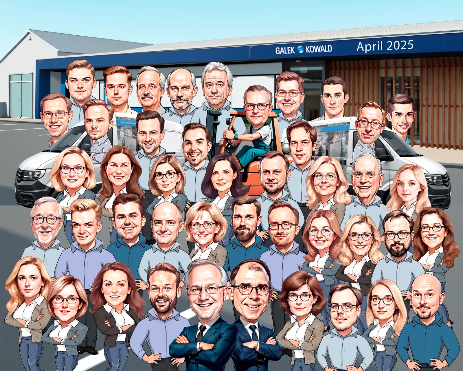 Custom Corporate Caricature from Photo — Department Group Portrait Personalized Company Team Building Gift