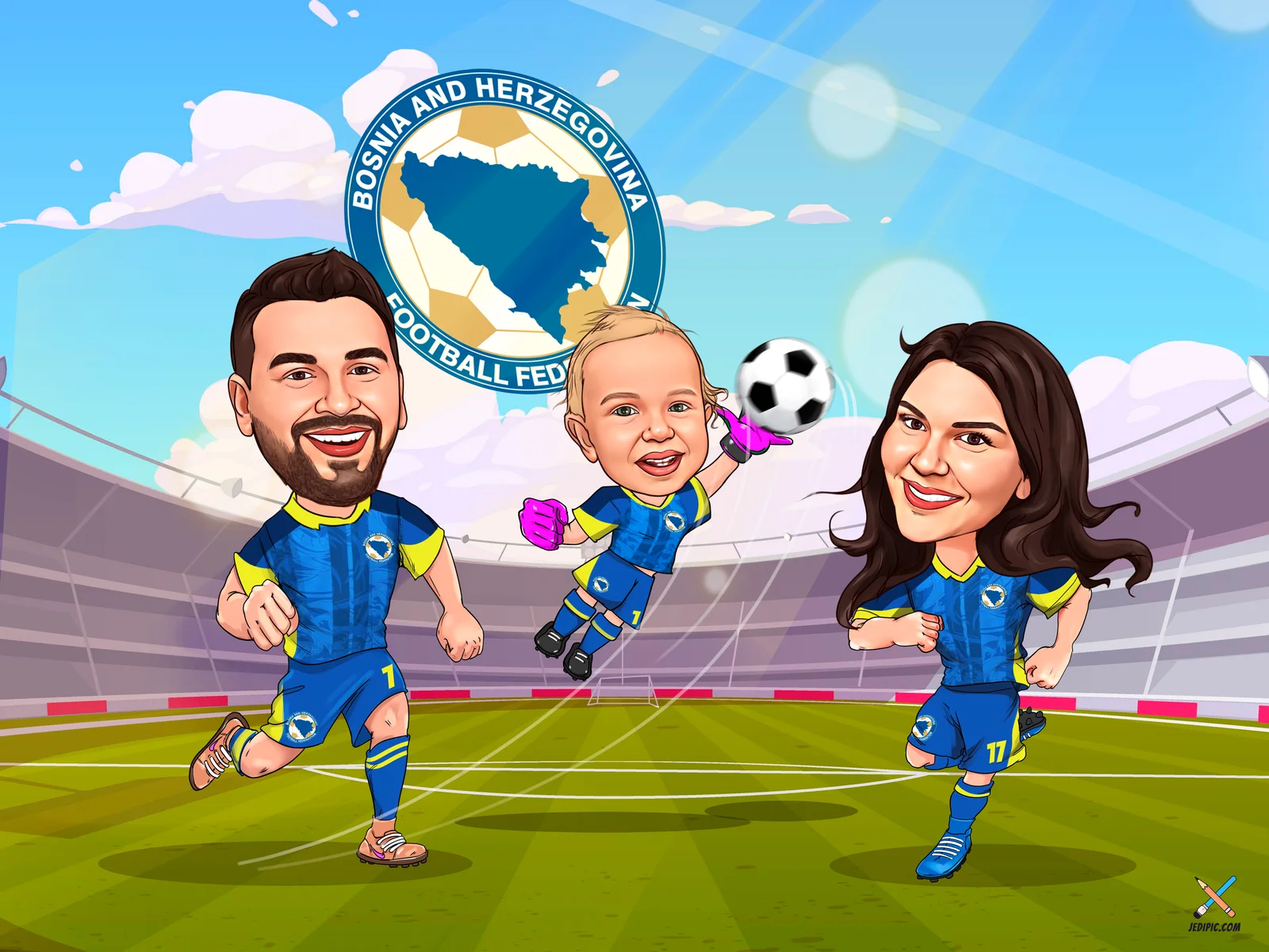 Custom Soccer Player Caricature from Photo — Personalized Football Fan Portrait Sports Gift for Him