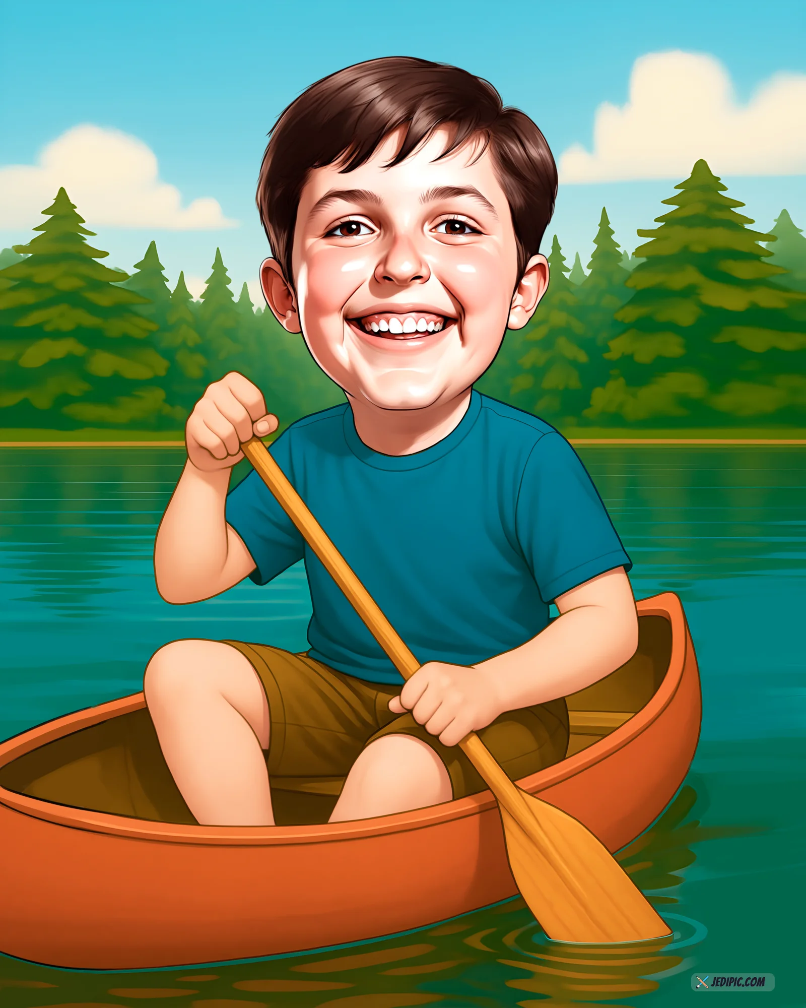 Custom Kid Caricature from Photo — Personalized Cartoon Portrait Birthday Gift for Boys and Girls