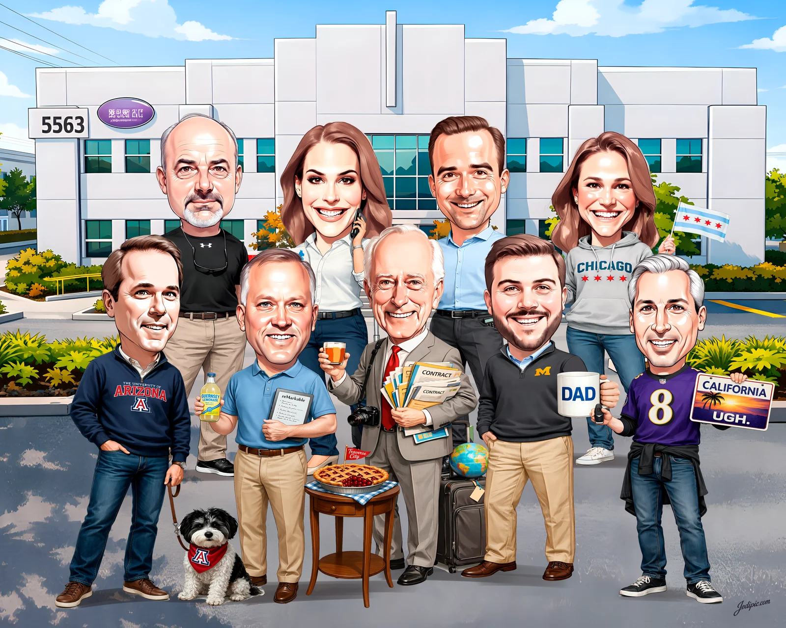 Custom Corporate Team Caricature from Photo — Personalized Startup Founders Portrait Investor Gift Art