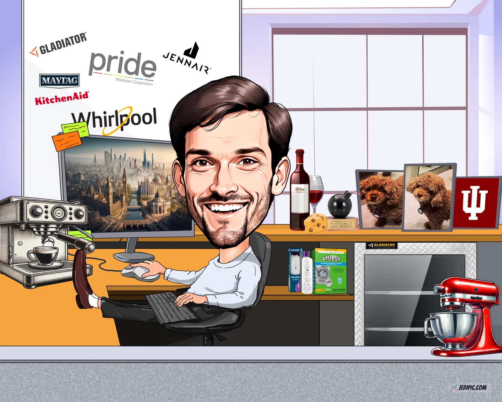 Custom Adult Caricature from Photo — Personalized Cartoon Portrait Fun Housewarming Gift for Him or Her