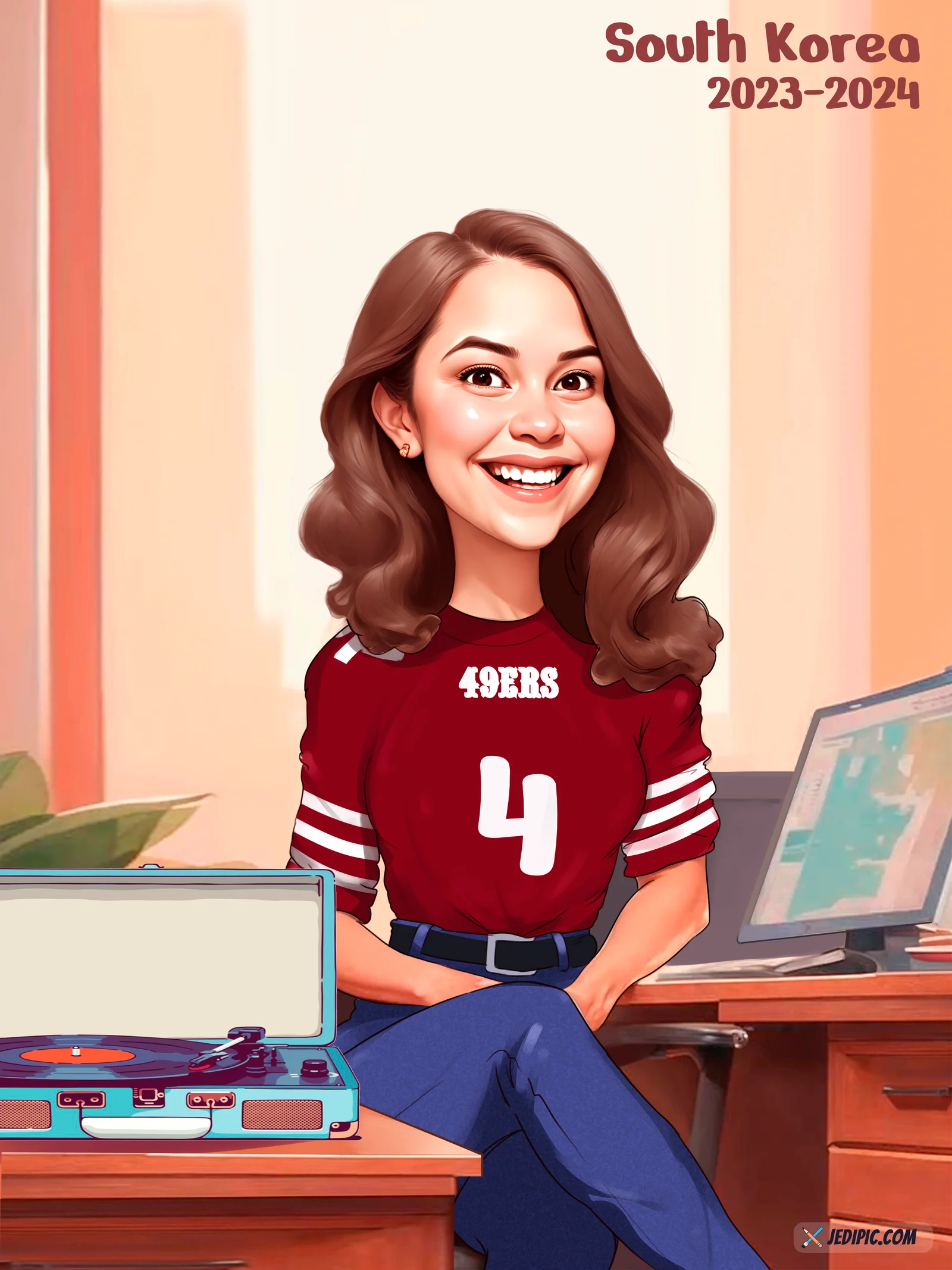 Custom Adult Caricature from Photo — Personalized Cartoon Portrait Retirement Farewell Gift for Coworker