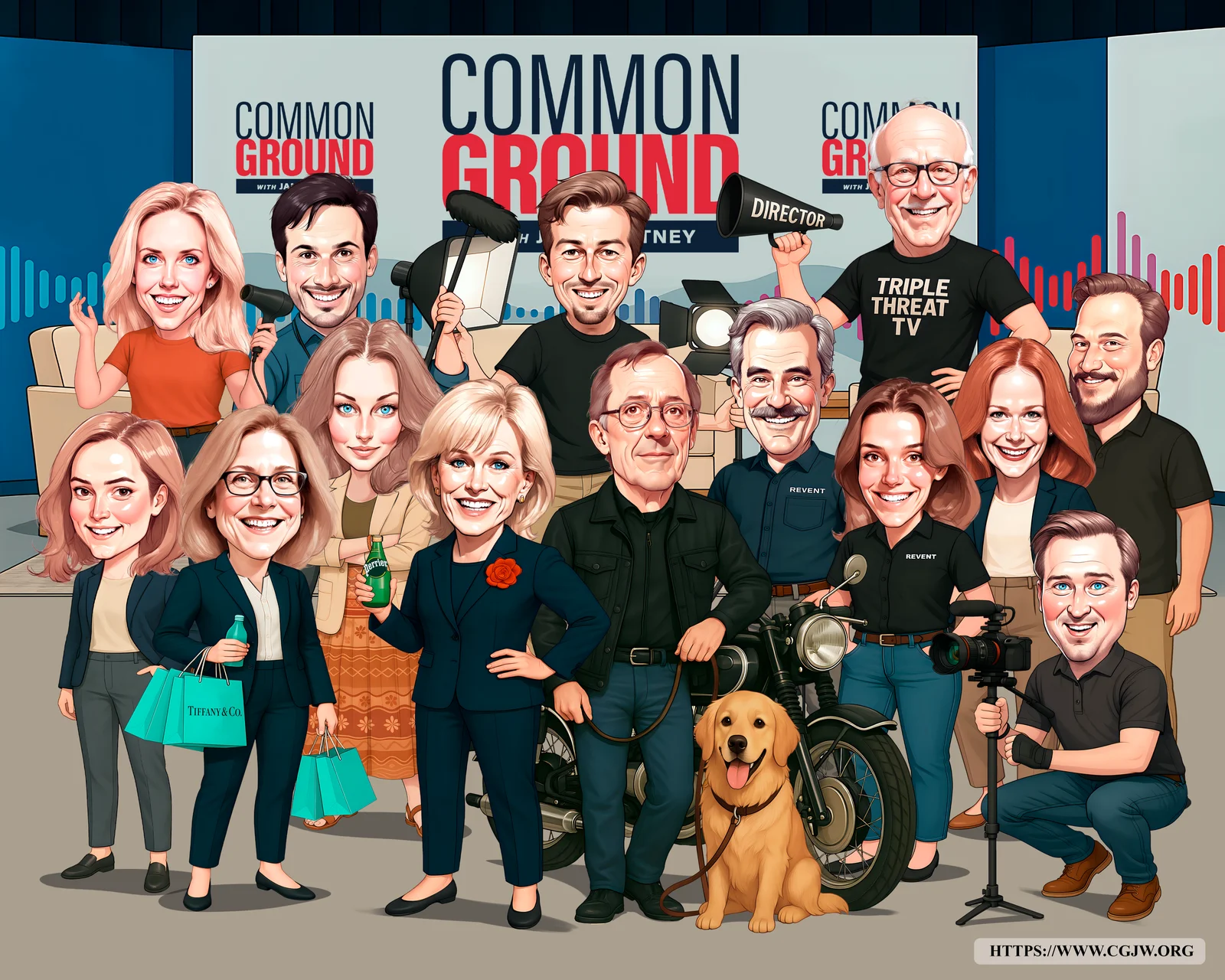 Custom Corporate Team Caricature from Photo — Personalized Finance Department Portrait Wall Street Gift