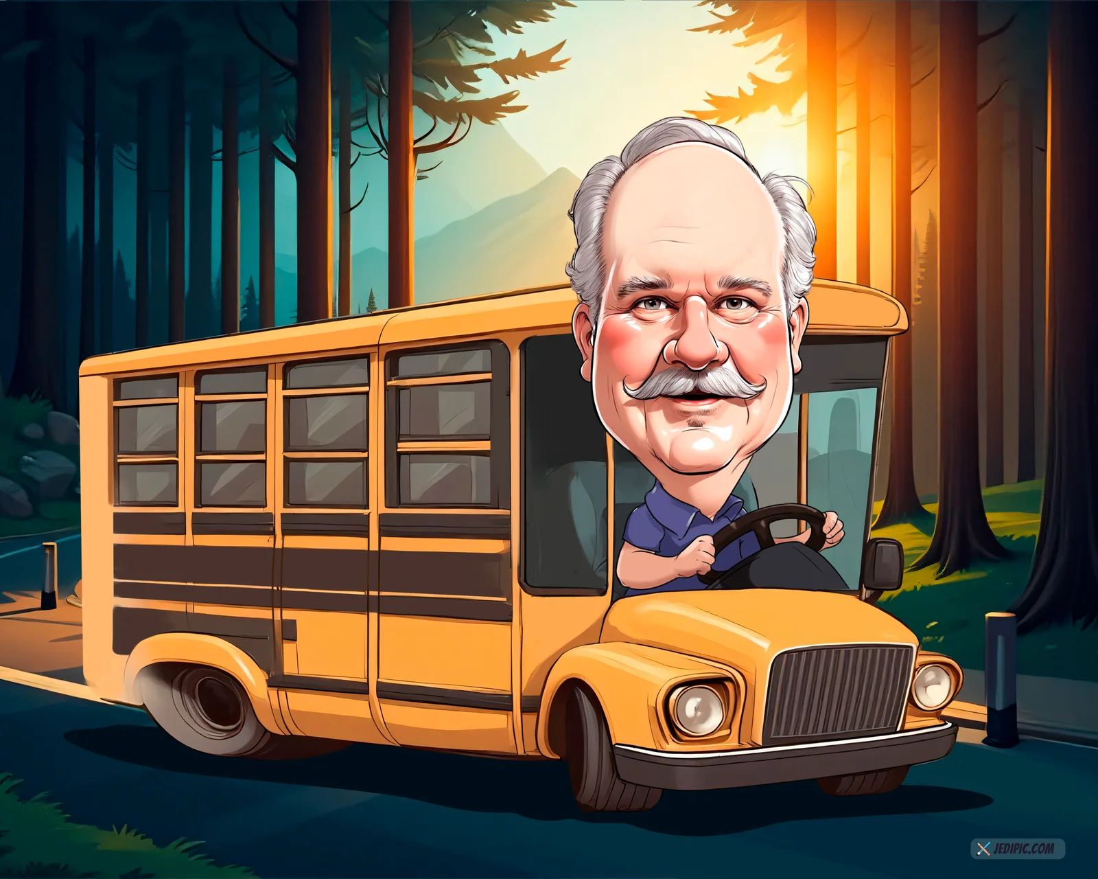 Custom Retirement Caricature from Photo — Personalized Career Portrait Cartoon Farewell Coworker Gift Art
