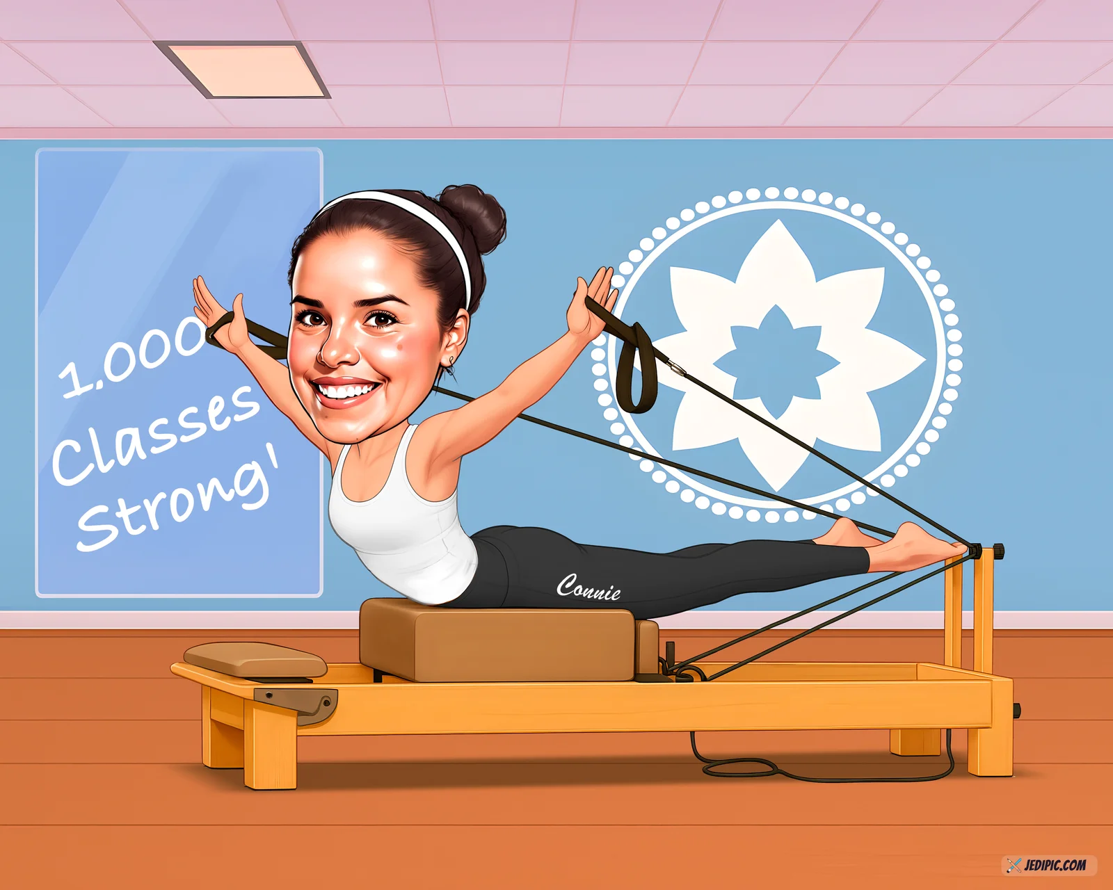 Custom Fitness Caricature from Photo — Personalized Runner Athlete Portrait Cartoon Marathon Finish Gift