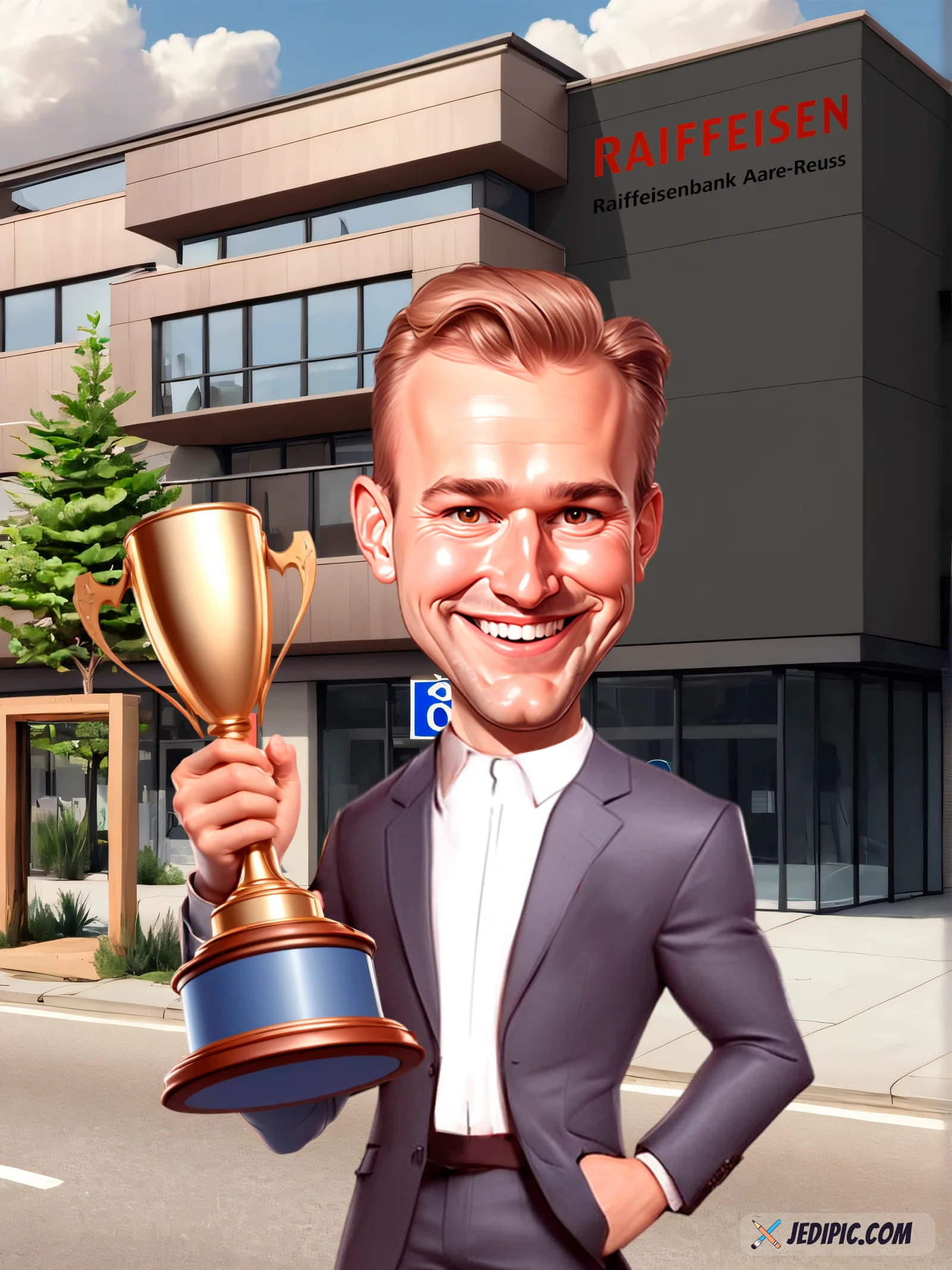 Custom Adult Caricature from Photo — Personalized Cartoon Portrait Promotion Gift for Coworker or Friend