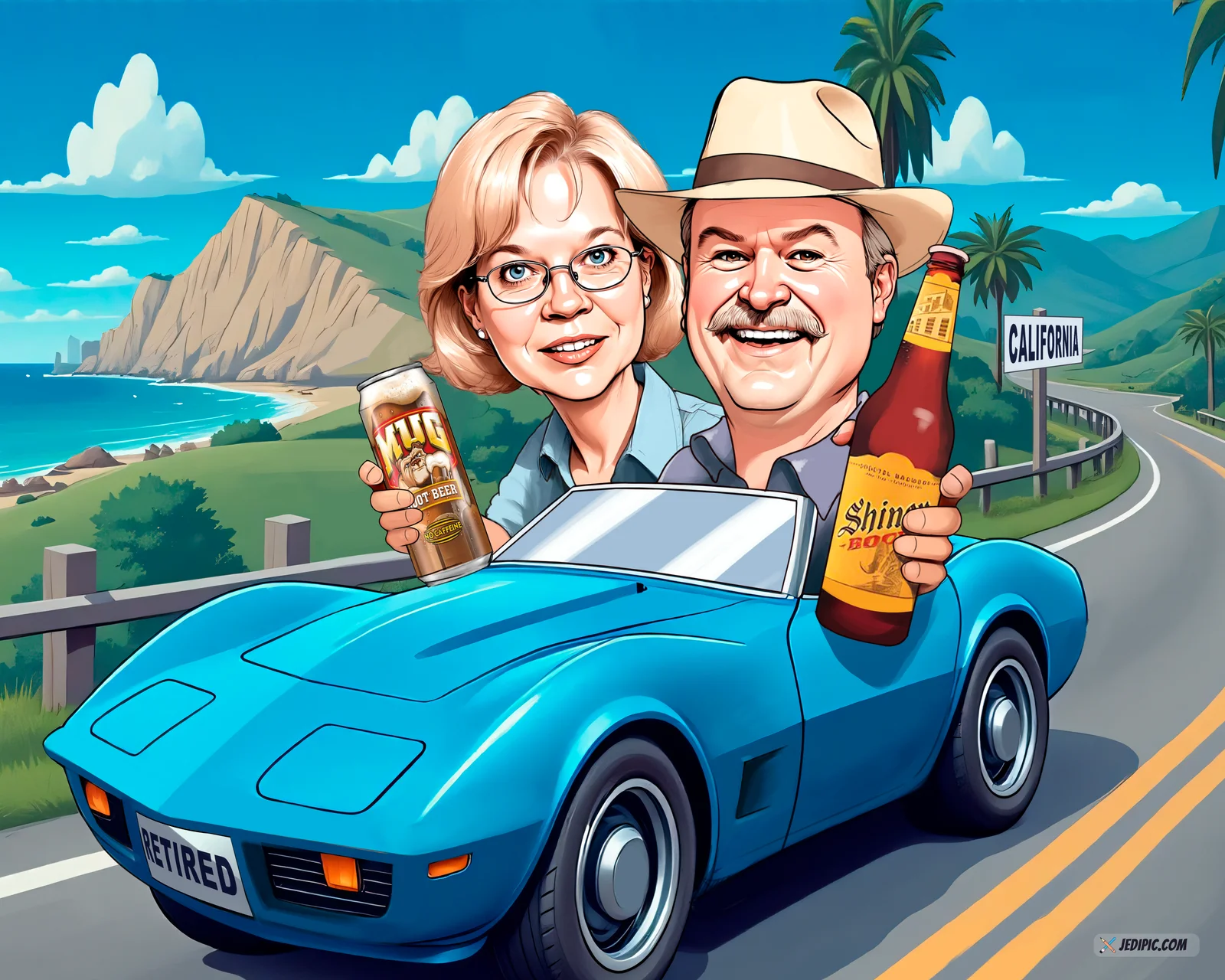 Custom Retirement Caricature from Photo — Personalized Retiree Portrait Cartoon Coworker Office Farewell Gift