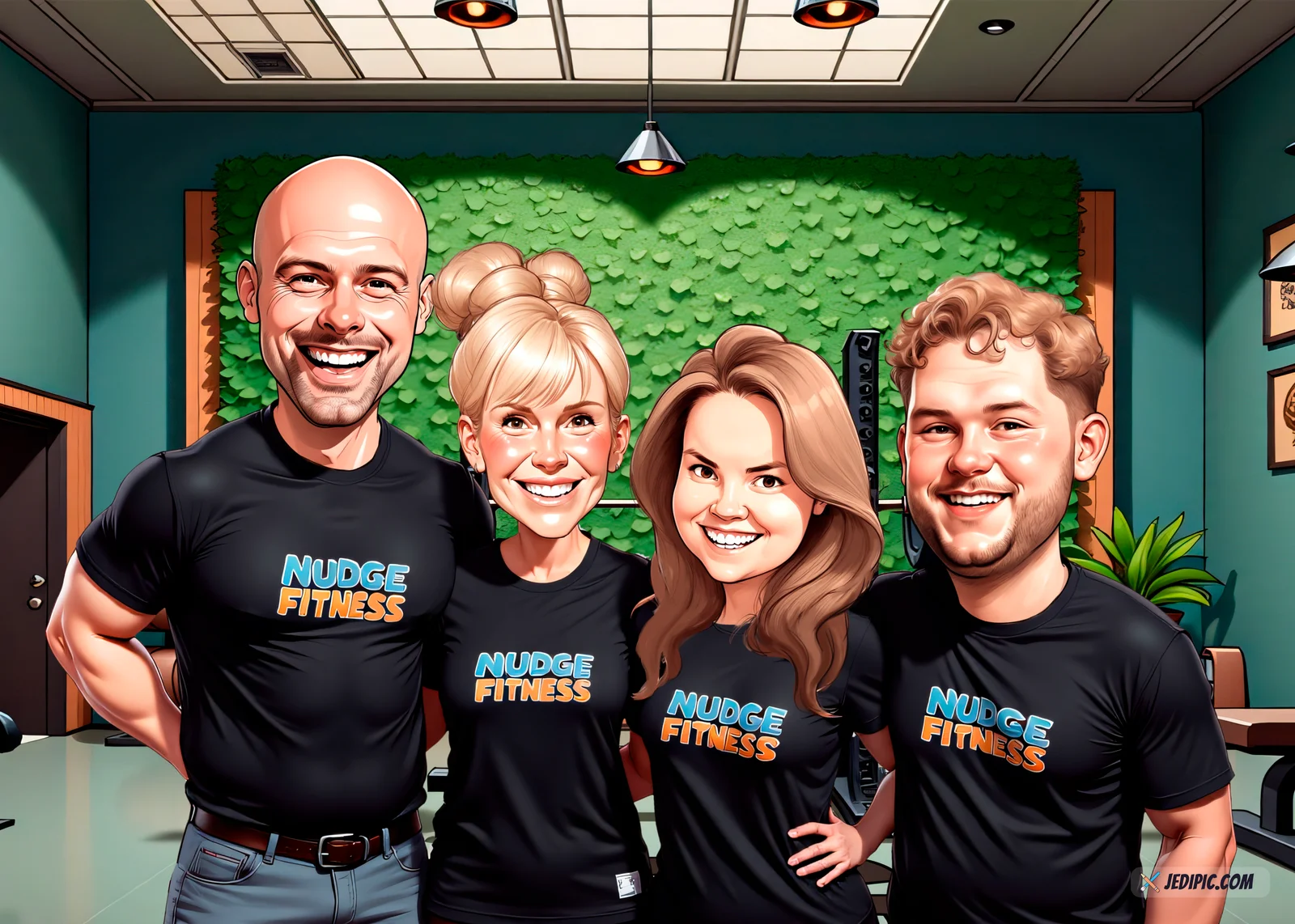 Custom Fitness Caricature from Photo — Personalized Gym Athlete Portrait Personal Trainer Workout Motivation Gift