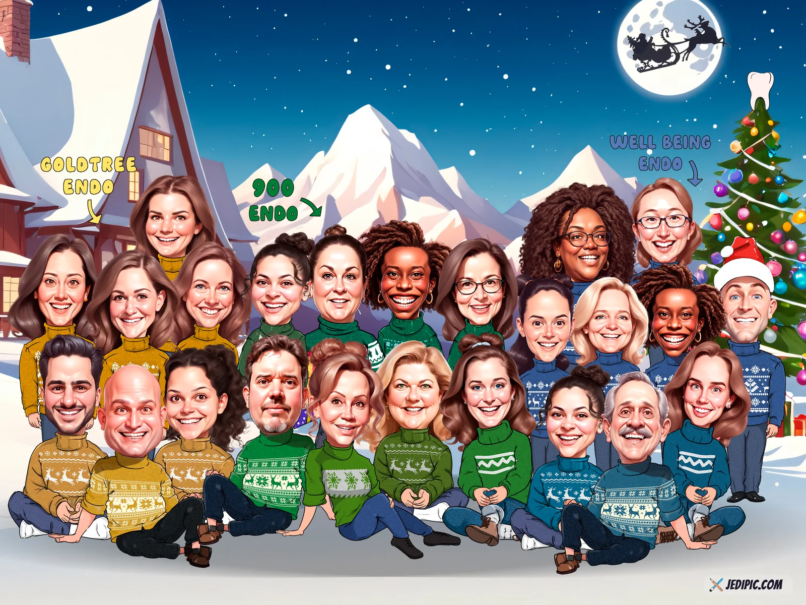 Custom Corporate Team Caricature from Photo — Personalized Coworker Portrait Office Group Milestone Farewell Hand-Drawn Gift