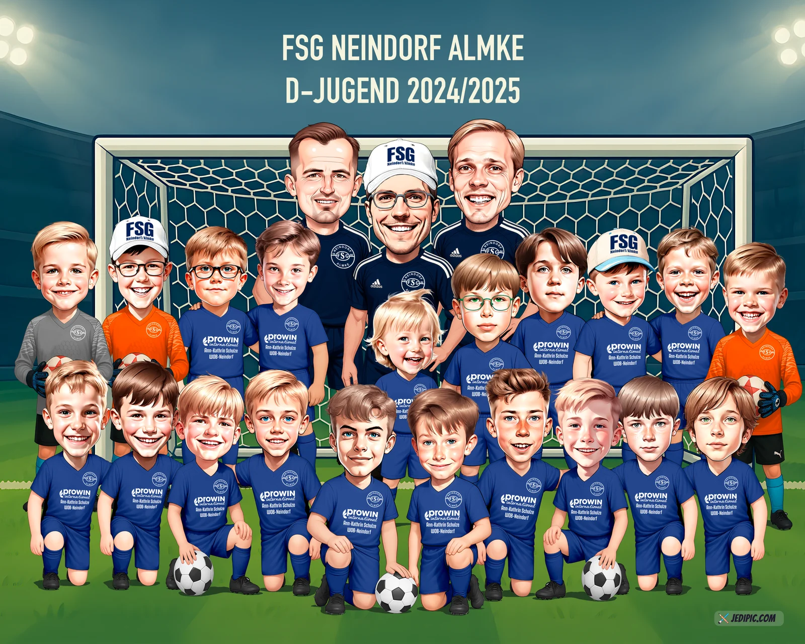 Custom Soccer Caricature from Photo — Personalized Football Player Portrait Jersey Boots Coach Team Season End Gift