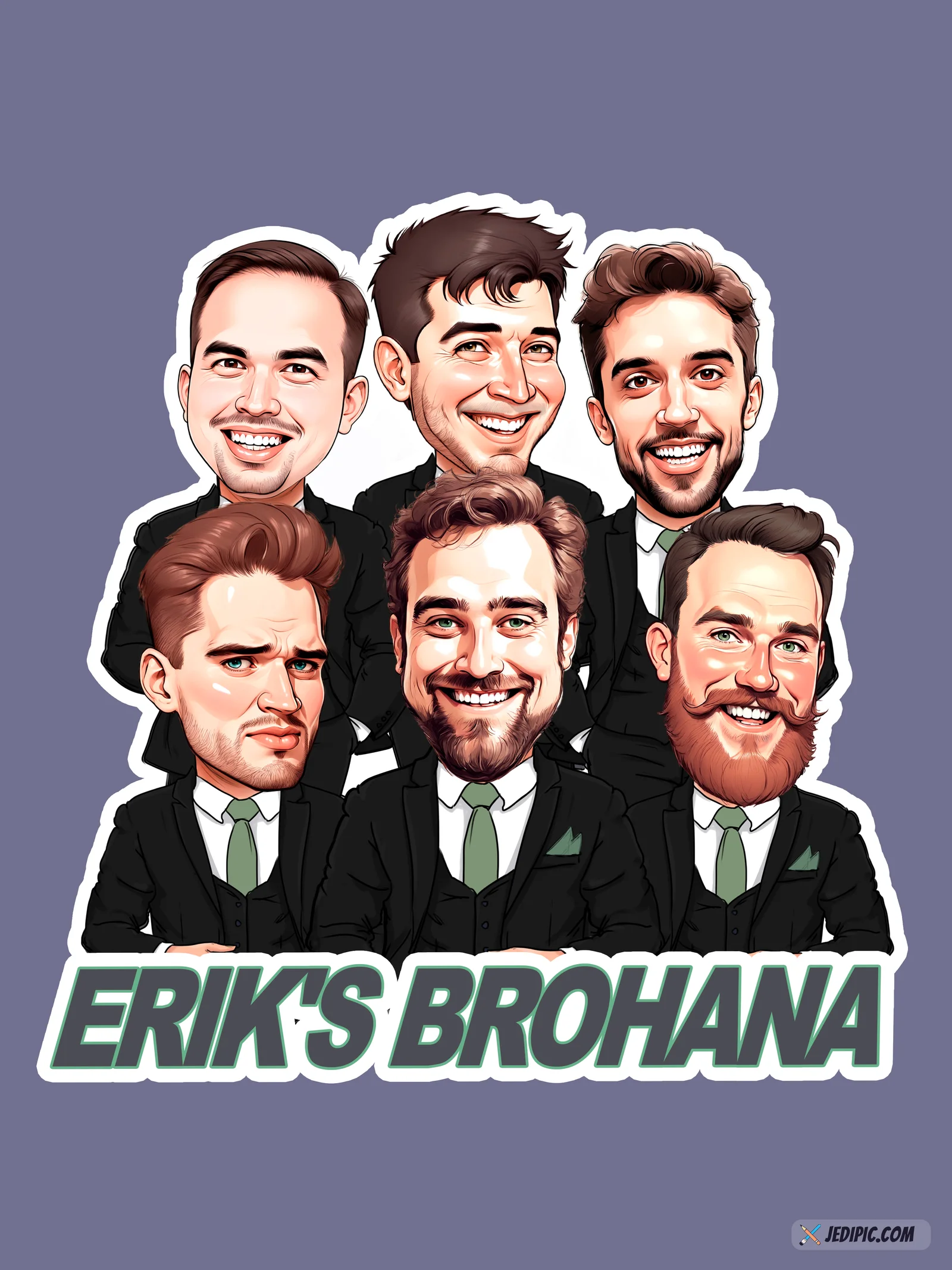 Custom Bachelorette Caricature from Photo — Personalized Bride Squad Portrait Hen Party Hand-Drawn Bridal Shower Gift