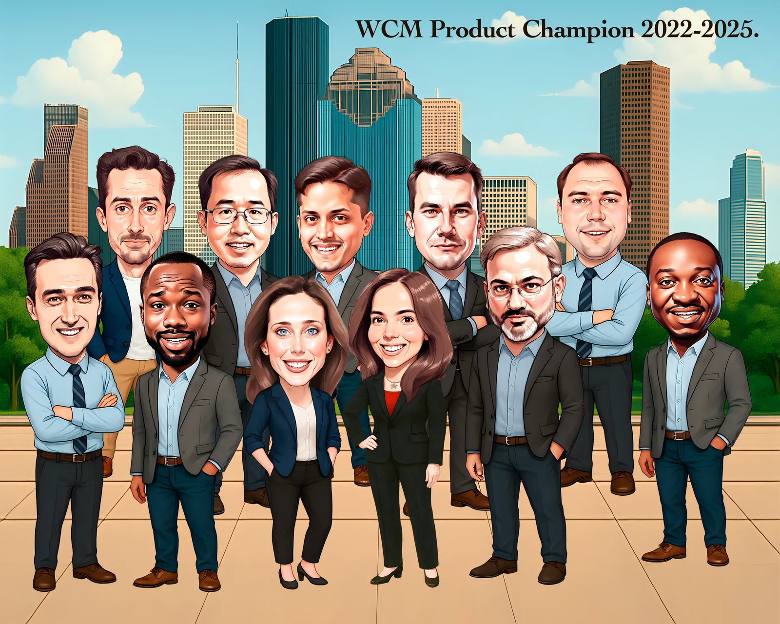 Custom Corporate Team Caricature from Photo — Personalized Coworker Group Portrait Hand-Drawn Boss Farewell Recognition Gift