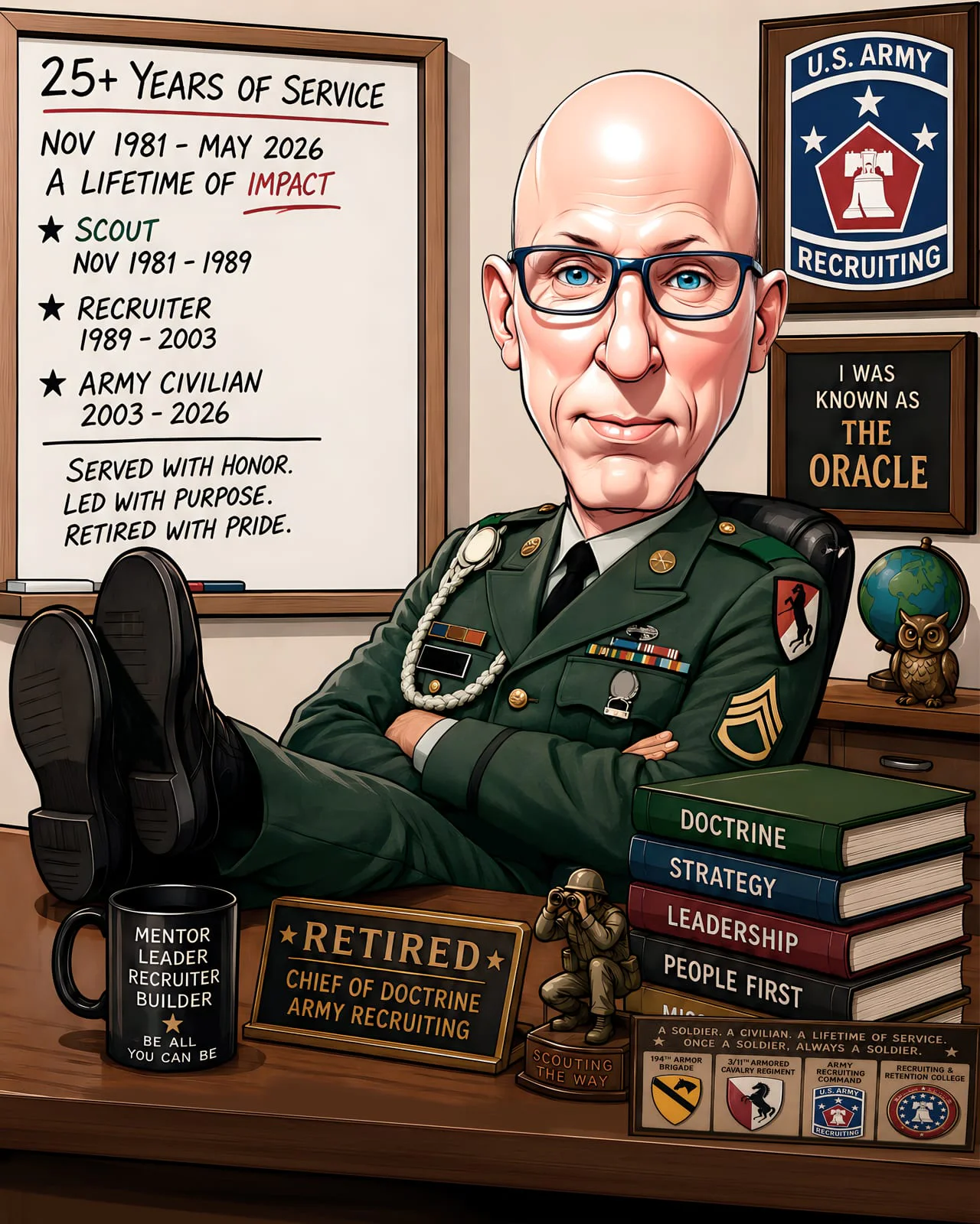 Custom Military Caricature from Photo — Personalized Army, Air Force & Veteran Tribute Gift