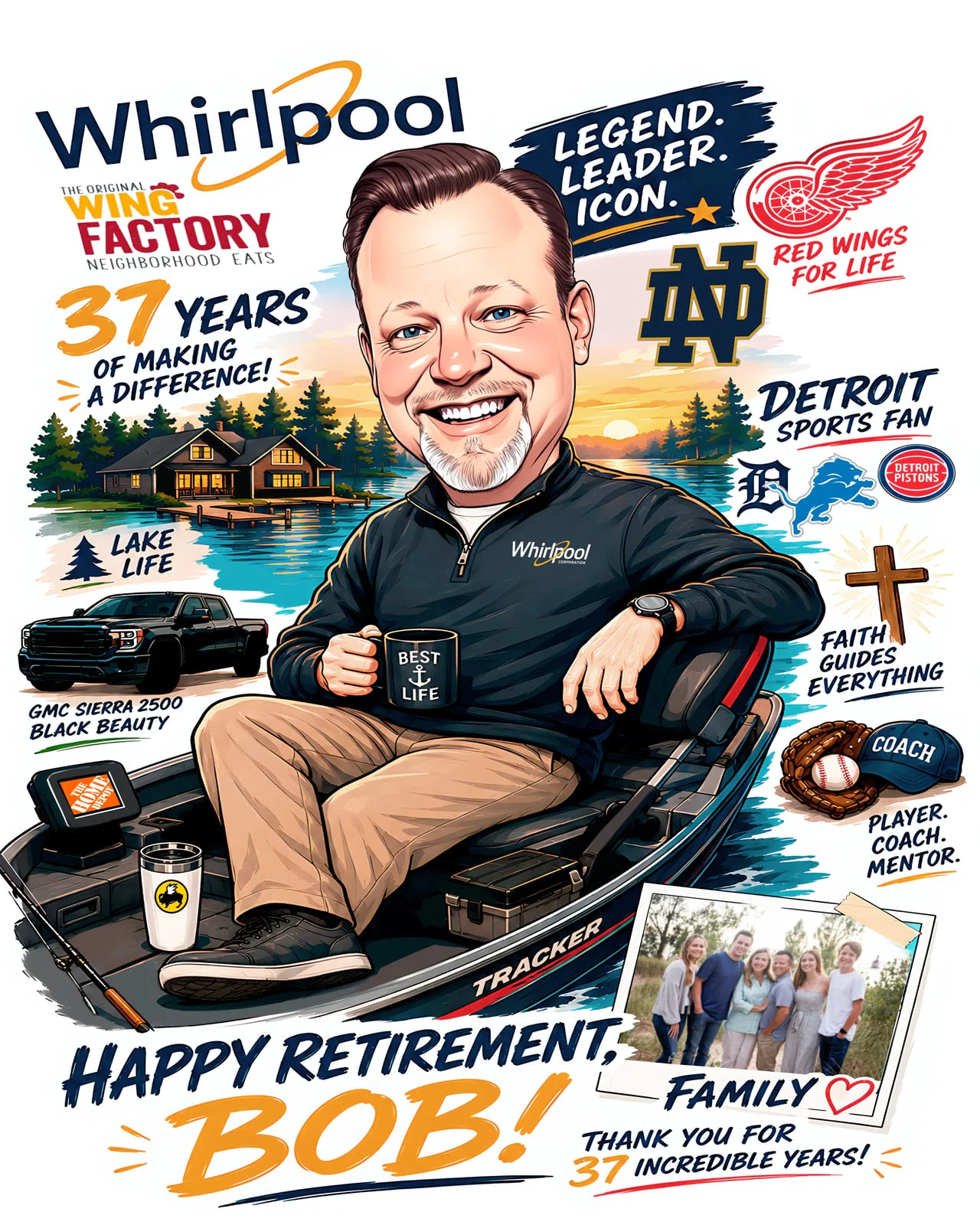 Custom Retirement Caricature from Photo — Personalized Funny Farewell & Retiree Gift
